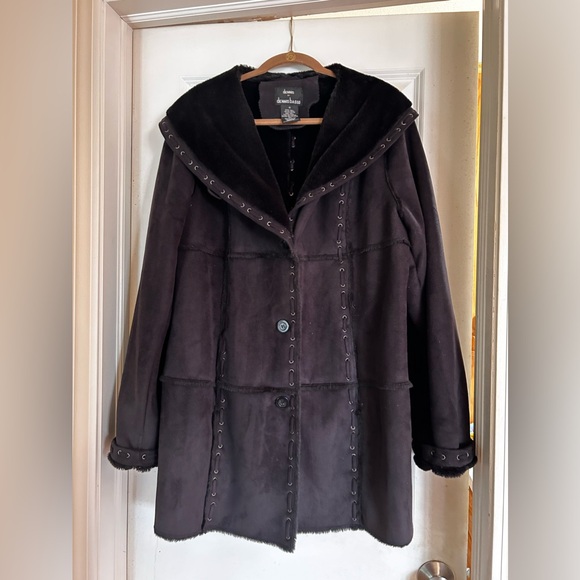 dennis basso Jackets & Blazers - Dennis by Dennis Basso Faux Suede Faux Fur Coat